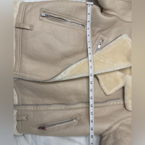 Topshop Faux Shearling Aviator Leather Moto Jacket - Picture 7 of 10